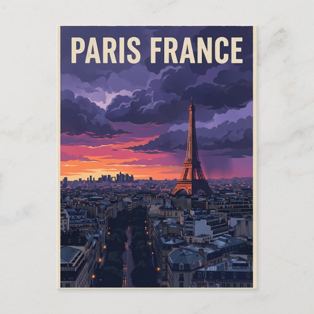 Cartão Postal Viagem Paris França  (Frente)