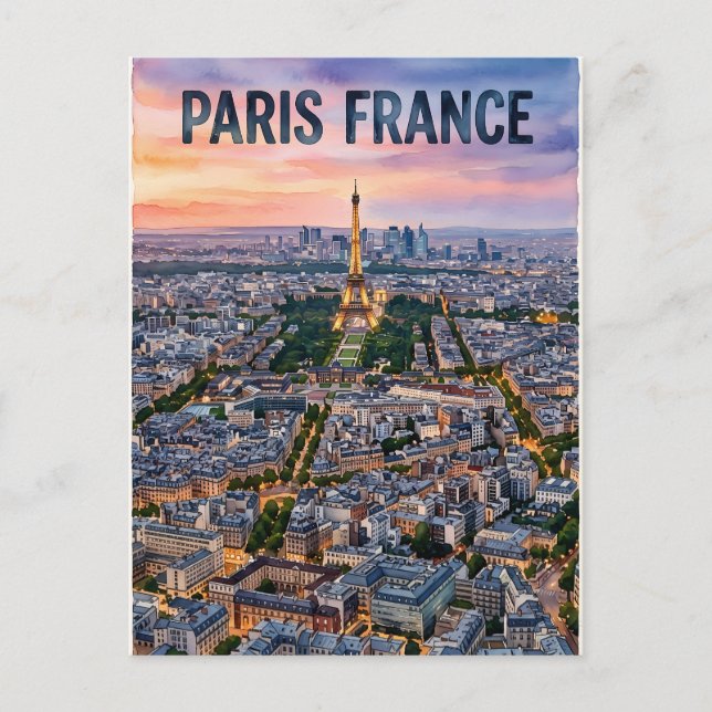 Cartão Postal Viagem Paris França  (Frente)