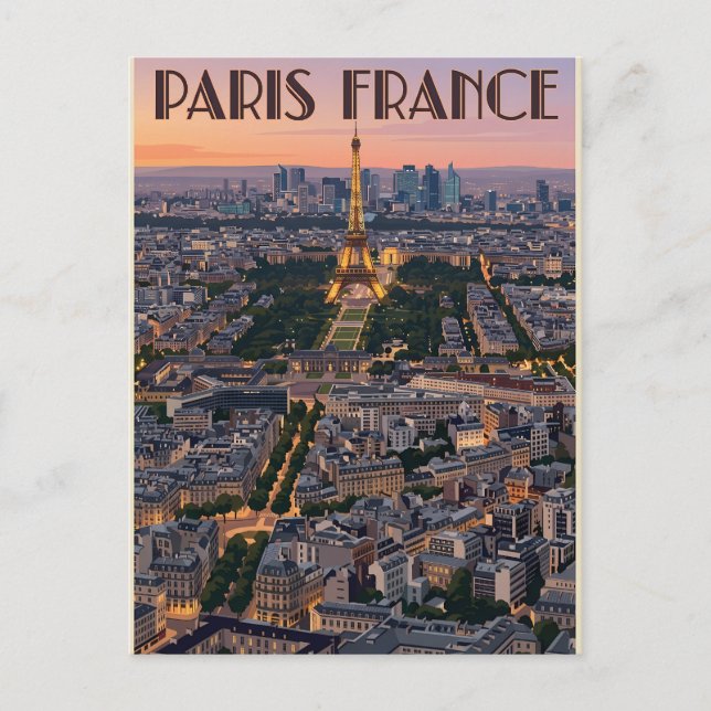 Cartão Postal Viagem Paris França  (Frente)