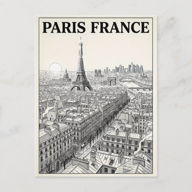 Cartão Postal Viagem Paris França  (Frente)