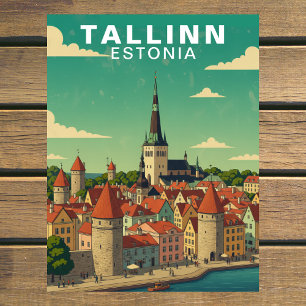 Cartão Postal Viagem pela Cidade Medieval de Tallinn Estônia Vin