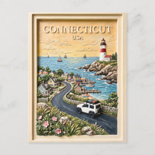 Cartão Postal Viagem pela Estrada Antiga ao Farol Costeiro de Co