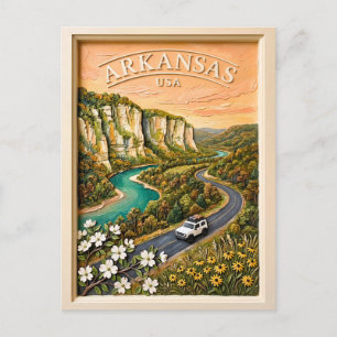 Cartão Postal Viagem pela Estrada do Arkansas Paisagem Fluvial V