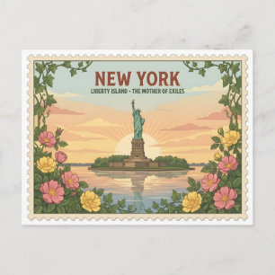Cartão Postal Viagem pela Ilha da Estátua da Liberdade de Nova Y