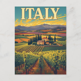 Cartão Postal Viagem pela Vinícola da Toscana