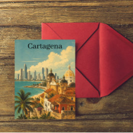 Cartão Postal Viagem pelo Caribe Cartago Colômbia Vintage