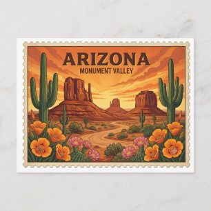Cartão Postal Viagem pelo Deserto do Vale do Monumento Arizona V