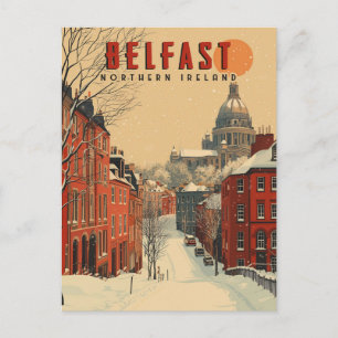 Cartão Postal Viagem pelo Inverno Antigo em Belfast