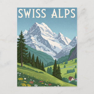 Cartão Postal Viagem pelos Alpes Suíços