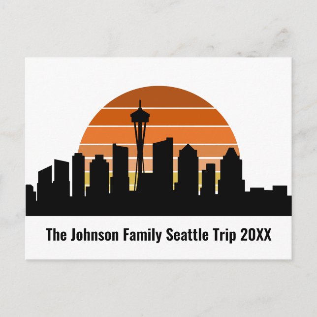 Cartão Postal Viagem Personalizada da Família Sunset Skyline Sky (Frente)