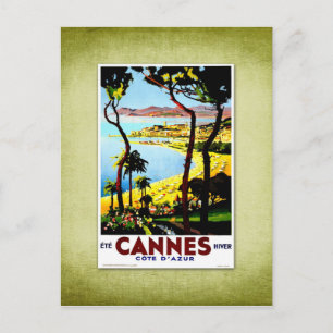 Cartão Postal Viagem Poster vintage Cannes França