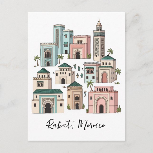 Cartão postal Viagem Rabat Marrocos (Frente)