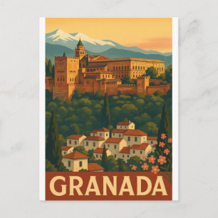Cartão Postal Viagem Retro 2025 – Granada, Espanha
