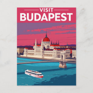 Cartão Postal Viagem Retro ao Parlamento de Budapeste