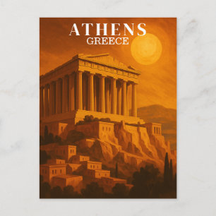 Cartão Postal Viagem Retro Atenas Grécia Vintage