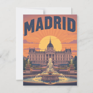 Cartão Postal Viagem Retro Madrid