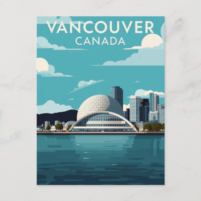 Cartão Postal Viagem Retro Vancouver Canadá (Frente)