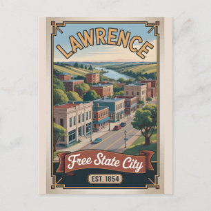 Cartão Postal Viagem Retro Vintage Lawrence Kansas