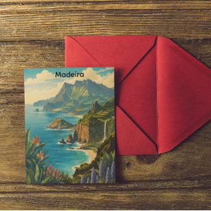 Cartão Postal Viagem Retro Vintage Madeira Ilha Atlântica