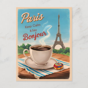 Cartão Postal Viagem Retro Vintage Paris França Torre Eiffel