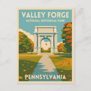 Cartão Postal Viagem Retro Vintage Pensilvânia Valley Forge