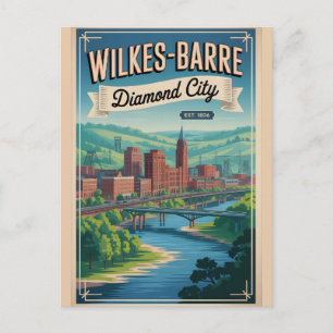 Cartão Postal Viagem Retro Vintage Wilkes-Barre Pensilvânia