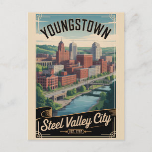 Cartão Postal Viagem Retro Youngstown Ohio