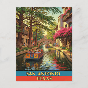 Cartão Postal Viagem Riverwalk San Antonio Texas