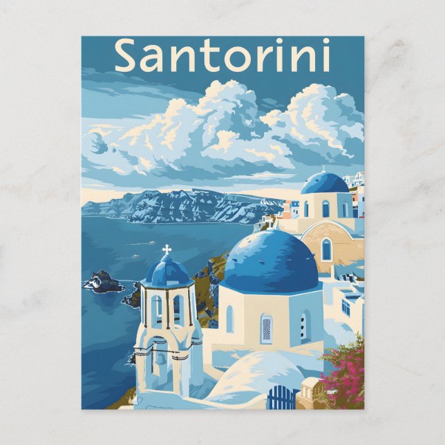 Cartão Postal Viagem Santorini (Frente)