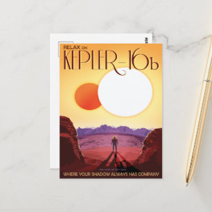 Cartão Postal Viagem Sci-Fi Ad, Planet Kepler-16b