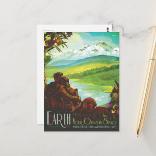 Cartão Postal Viagem Sci-Fi Ad, Planeta Terra