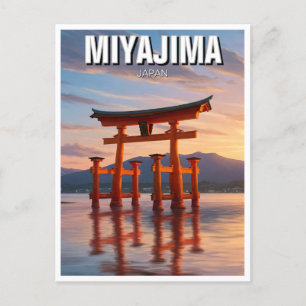 Cartão Postal Viagem Shrine de Miyajima Floating Torii Itsukushi