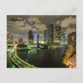 Cartão Postal Viagem Skyline Cidade de Miami Florida