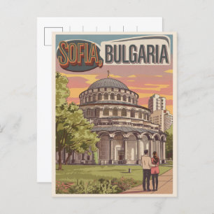 Cartão Postal Viagem Sofia, bulgária, presentes de vintage, casa