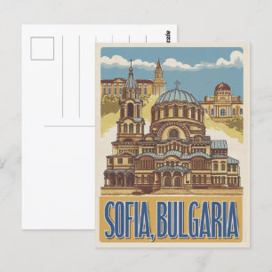 Cartão Postal Viagem Sofia, bulgária, presentes e lembranças de 