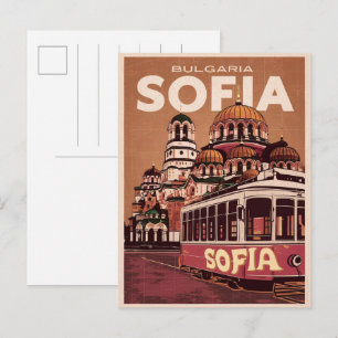 Cartão Postal Viagem Sófia, bulgária presentes e lembranças vint