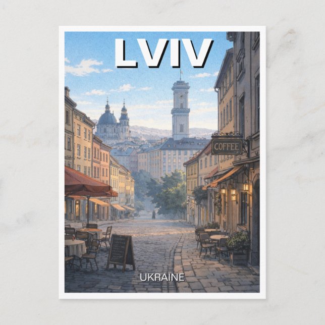 Cartão Postal Viagem Ucrânia Lviv (Frente)