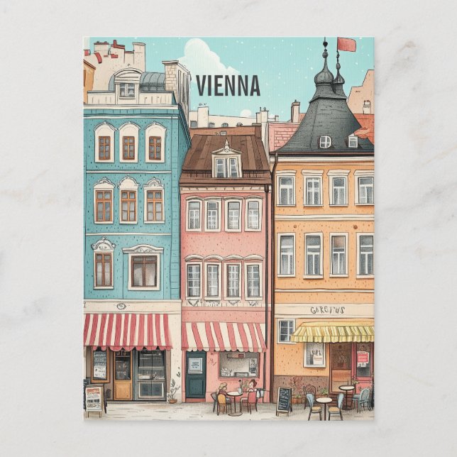Cartão Postal Viagem Viena Áustria (Frente)