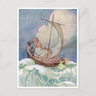 Cartão Postal Viagem Vintage Anne Anderson para o País das Fadas
