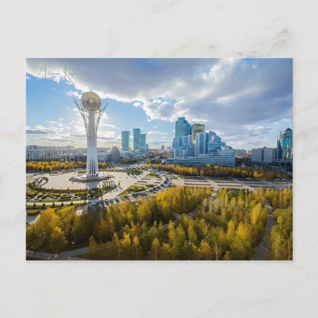 Cartão Postal viagem vintage Astana Cazaquistão o Hazrat Sultan (Frente)