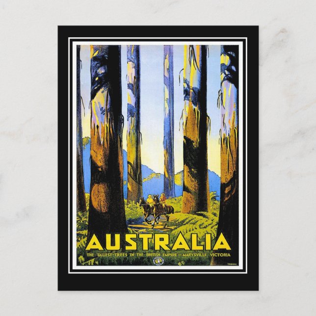 Cartão Postal Viagem Vintage Austrália (Frente)