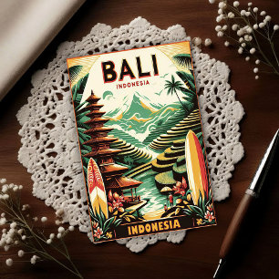 Cartão Postal Viagem Vintage Bali Indonésia