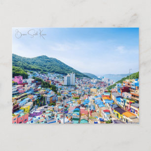 Cartão Postal Viagem vintage Busan Coreia do Sul férias retrô