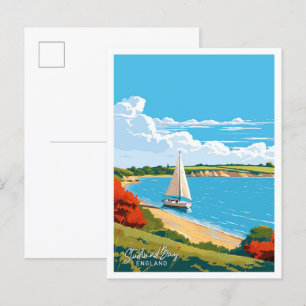 Cartão Postal Viagem Vintage da Baía de Studland England
