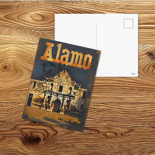 Cartão Postal Viagem Vintage Histórica do Alamo