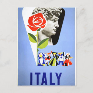 Cartão Postal viagem vintage italia