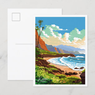 Cartão Postal Viagem Vintage Kauai Hawaii