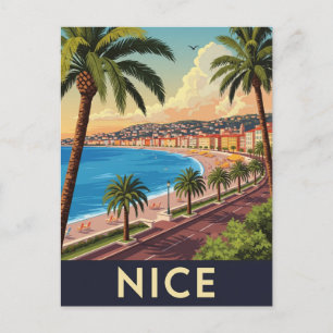 Cartão Postal Viagem Vintage Nice França