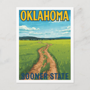 Cartão Postal Viagem Vintage Oklahoma Sooner State