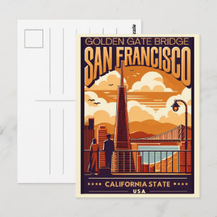 Cartão Postal Viagem Vintage San Francisco, presentes no casal C